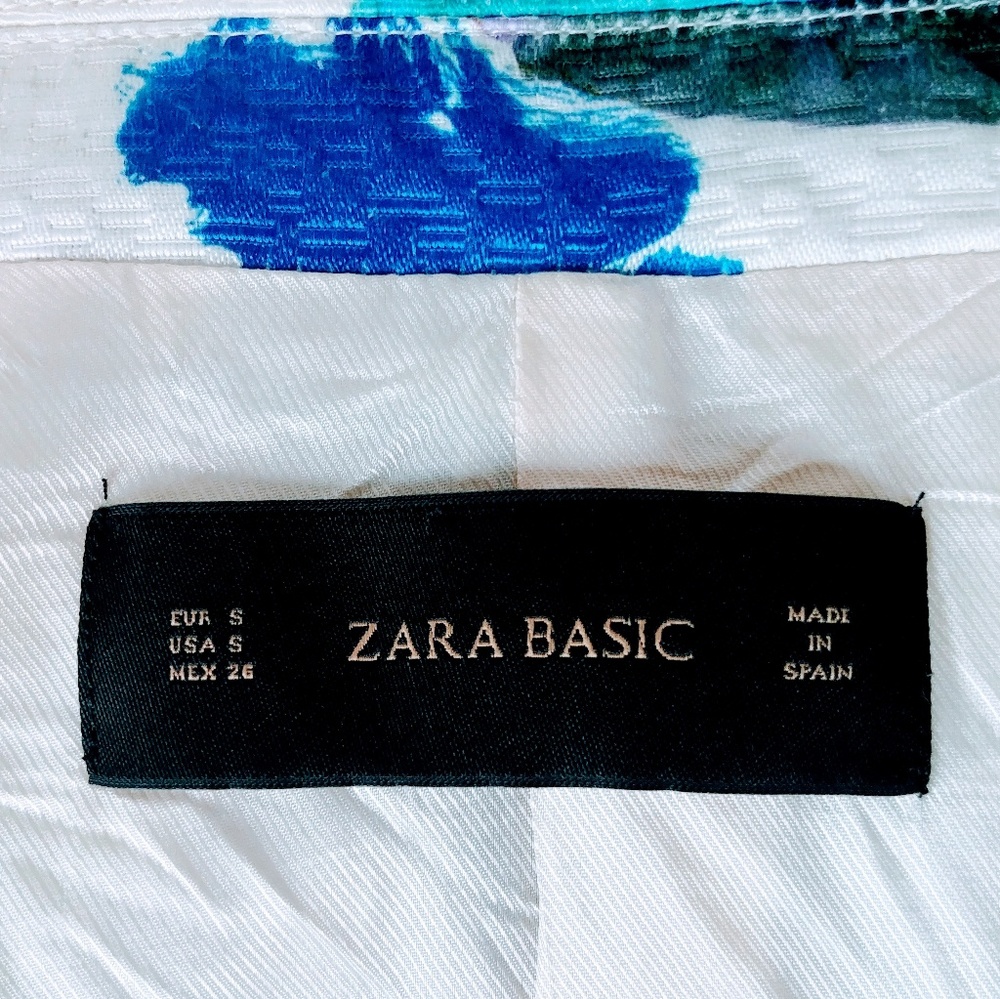 Zara Basic Floral Multicolor Cropped Bomber Jacket - image 5